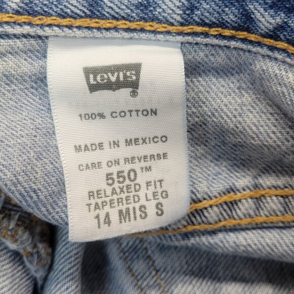 VTG 90s LEVI'S 550 Women's Blue Jeans Relaxed Fit Tapered Light Wash Sz 14S - Picture 4 of 6